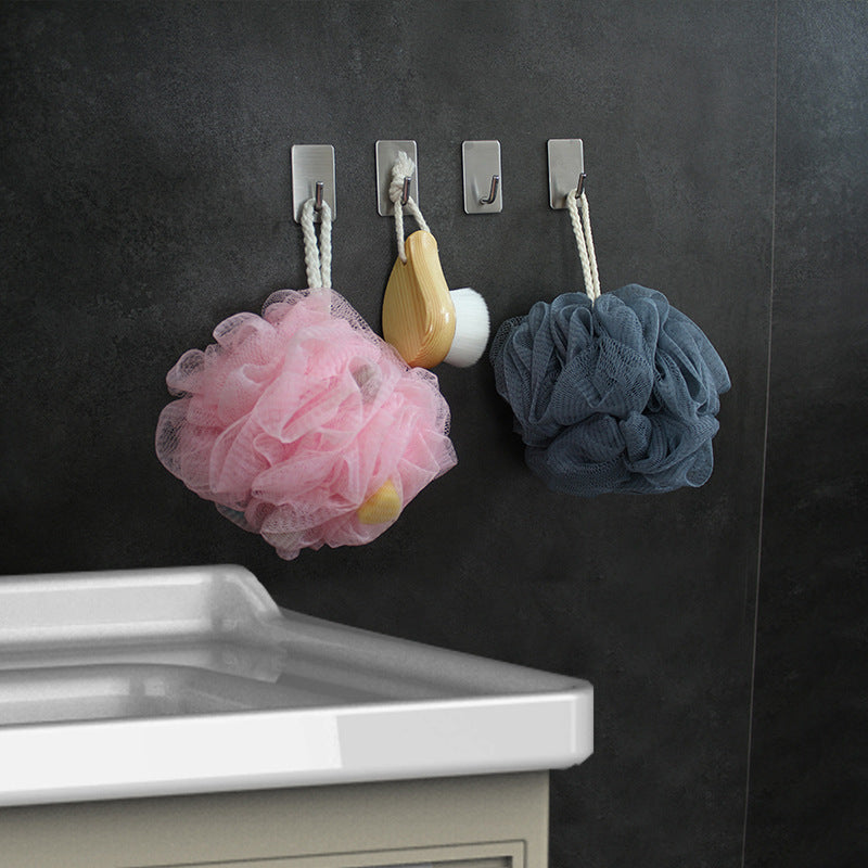 Wall-Hook Storage Self-Adhesive Sticky Stainless-Steel Bathroom Kitchen