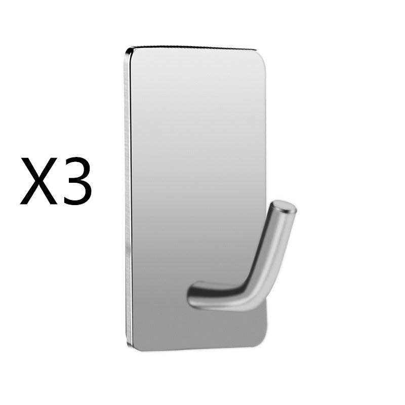 Wall-Hook Storage Self-Adhesive Sticky Stainless-Steel Bathroom Kitchen
