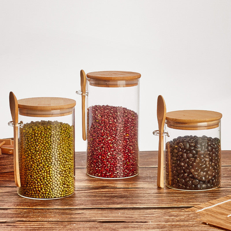 Wood Glass Food Storage